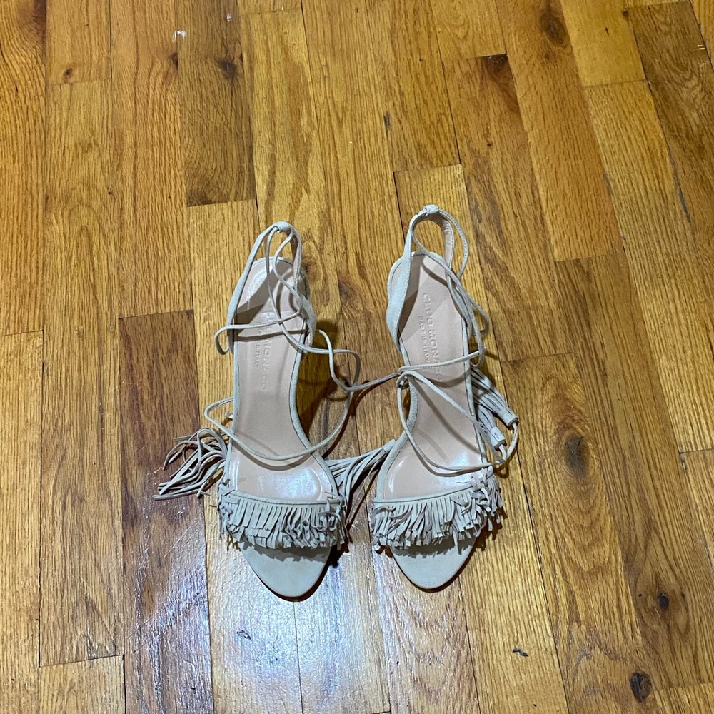 Club Monaco Taupe Fringe Sandal